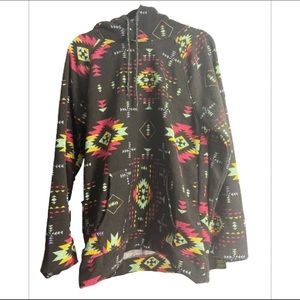 Mens Rue 21 Black Rainbow Geometric Lightweight Hoodie